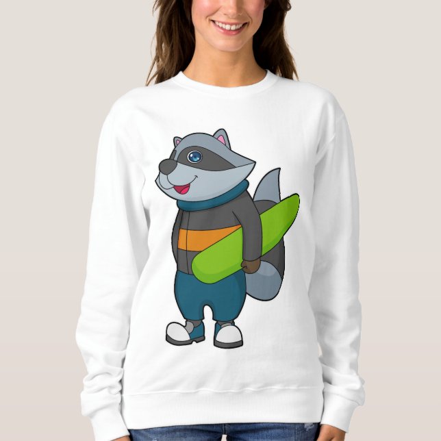 Raccoon as Snowboarder with Snowboard Sweatshirt (Front)