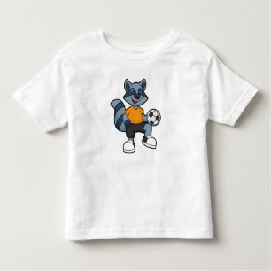 Raccoon as Soccer player with Soccer ball Toddler T-Shirt