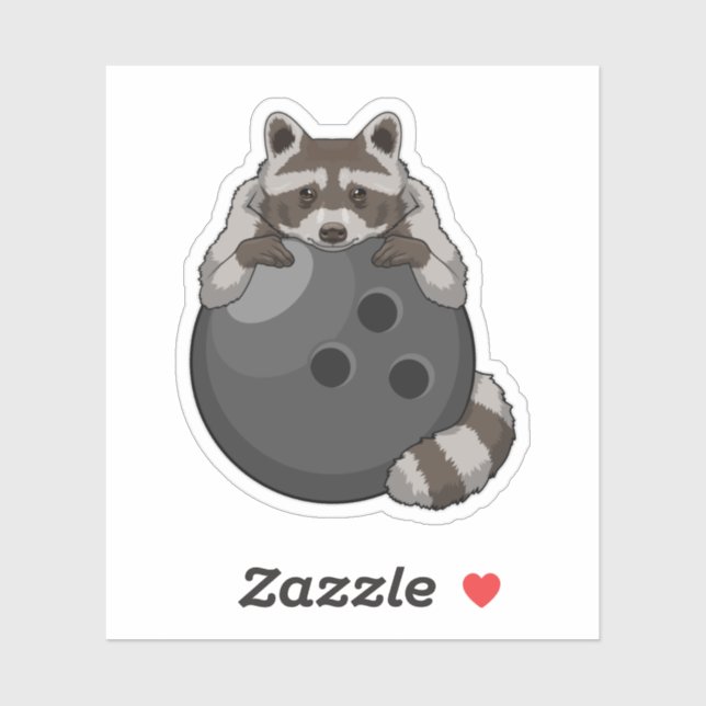 Raccoon at Bowling with Bowling ball (Sheet)