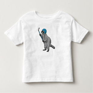 Raccoon at Ice hockey with Ice hockey stick Toddler T-Shirt