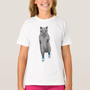 Raccoon at Ice skating with Ice skates T-Shirt