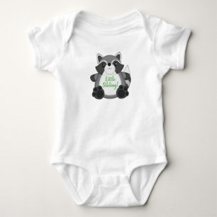 Raccoon Baby Shower Green Baby Bodysuit