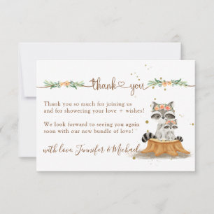 Raccoon Baby Shower Watercolor Thank You