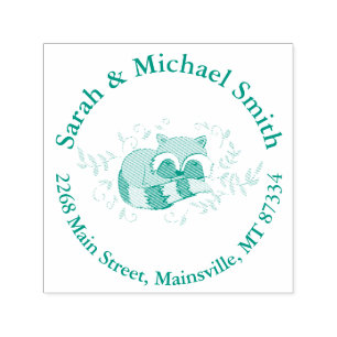 Raccoon Baby Shower Woodland Animals Self-inking Stamp