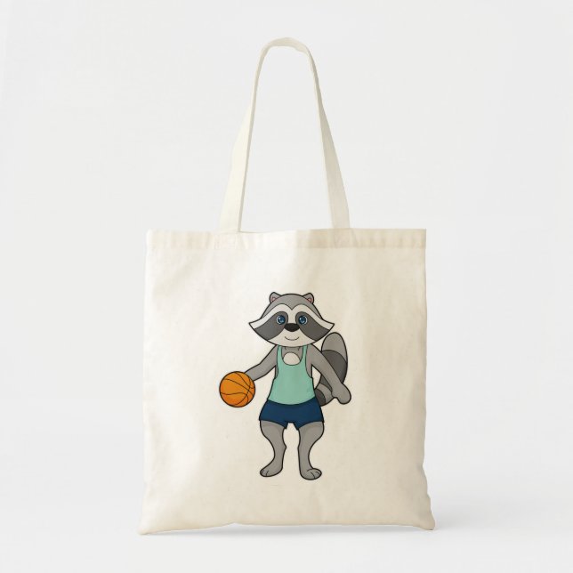Raccoon Basketball player Basketball Tote Bag (Front)