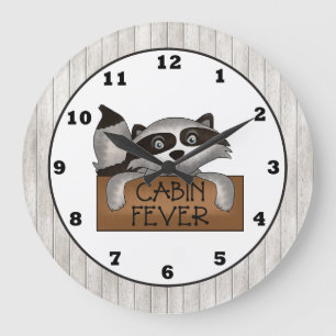 Raccoon Cabin Fever wall clock