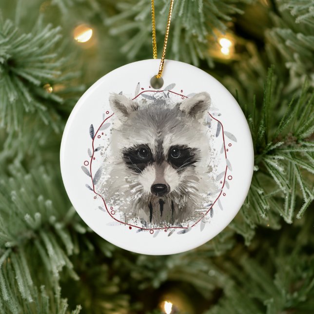 Raccoon Ceramic Ornament (Tree)