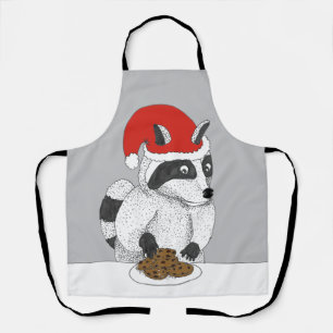 Raccoon Christmas Cookies Apron