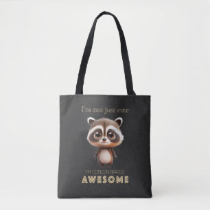 Raccoon Concentrated Awesome Cute Adorable Funny Tote Bag