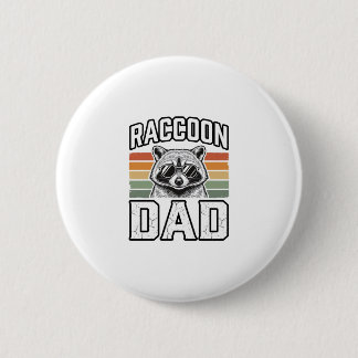 Raccoon Dad Vintage Engraving Retro Vector Design_ 6 Cm Round Badge