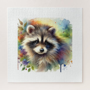 Raccoon Dog 020924AREF109 - Watercolor Jigsaw Puzzle