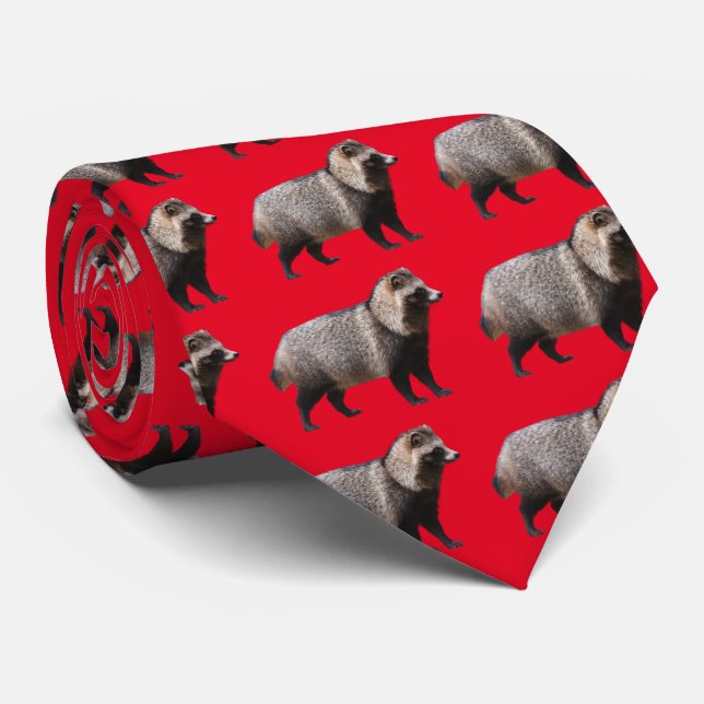 Raccoon dog tie (Rolled)