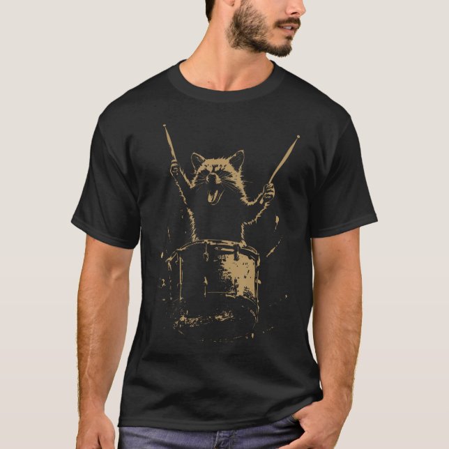 Raccoon Drumming T-Shirt (Front)