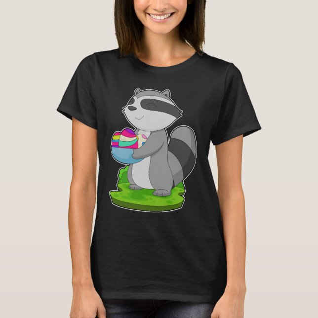 Raccoon Easter Easter eggs T-Shirt (Front)