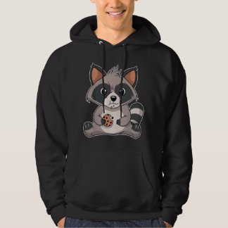 Raccoon Eating Chocolate Chip Cookie Cute Raccoon Hoodie