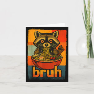 Raccoon Eating Japanese Ramen Noodles Men Women Ki Card