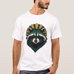 Raccoon Emblem With Golden Aureole T-Shirt