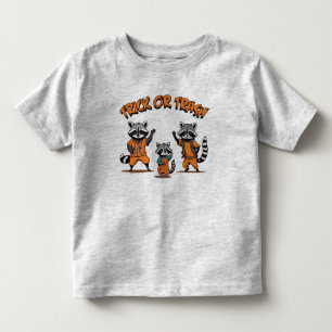 Raccoon Family - Trick or Trash Cute Halloween  Toddler T-Shirt
