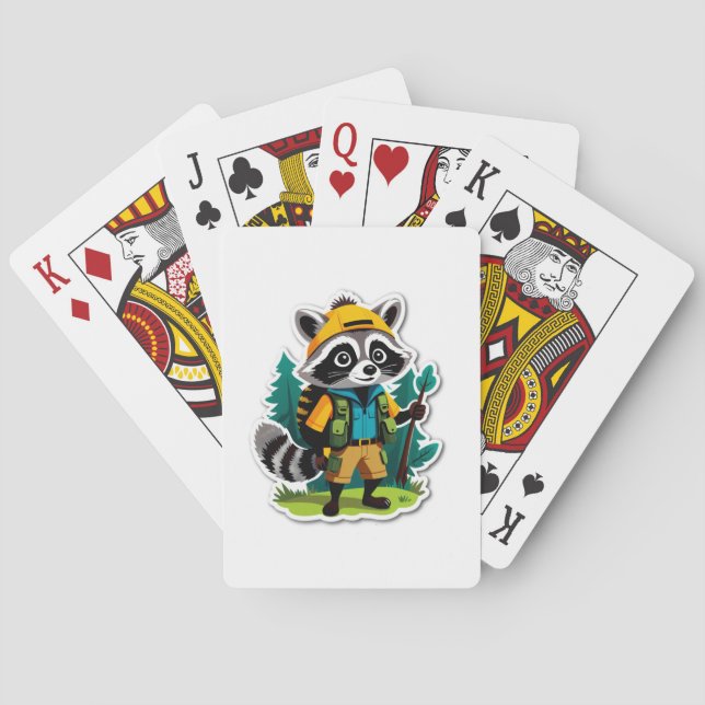 Raccoon Forest Explorer Playing Cards (Back)