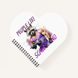 raccoon, gym big guy notebook