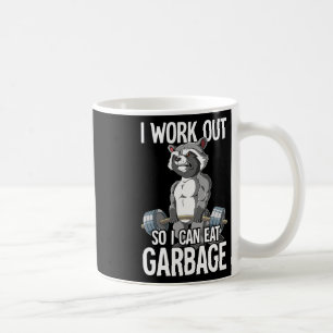 Raccoon Gym Weight Training I Work Out So I Can Ea Coffee Mug