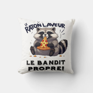 Raccoon Illustration Humor The Clean Bandit Cushion