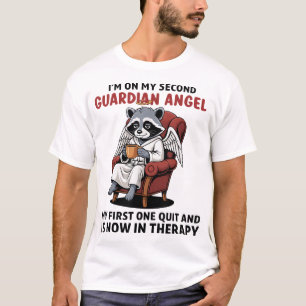 Raccoon Im On My Second Guardian Angel My First  T-Shirt