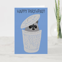 Raccoon in a Garbage Can Cute Birthday