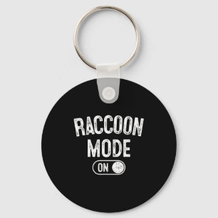Raccoon Mode On Costume Funny Trash Panda Gift Ani Key Ring