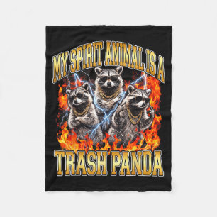 Raccoon My Srit Animal Is A Trash Panda Funny Boot Fleece Blanket