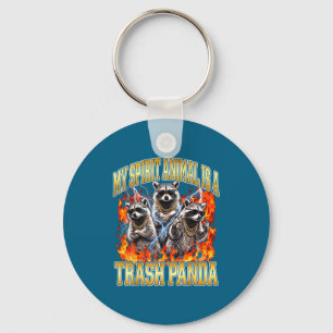 Raccoon My Srit Animal Is A Trash Panda Funny Boot Key Ring