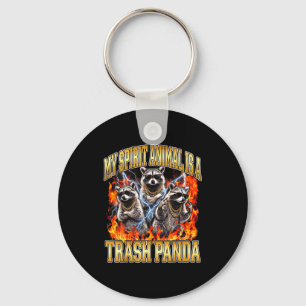 Raccoon My Srit Animal Is A Trash Panda Funny Boot Key Ring