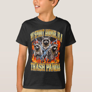 Raccoon My Srit Animal Is A Trash Panda Funny Boot T-Shirt