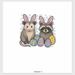 Raccoon Opossum Easter T-Shirt_1