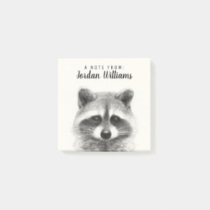 Raccoon Pencil Drawing Post-it Notes