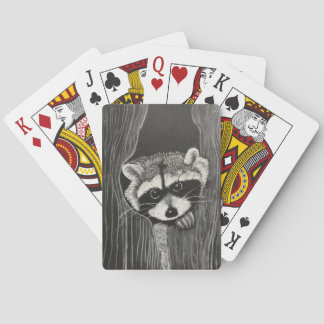 Raccoon playing cards