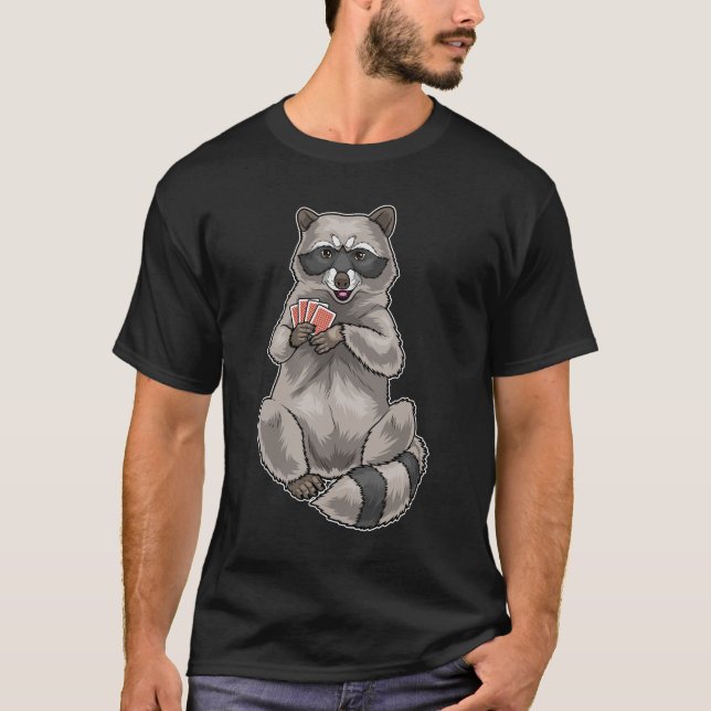 Raccoon Poker Poker cards T-Shirt (Front)