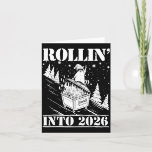 Raccoon Rolling Into 2026 Happy New Year 2026 Funn Card