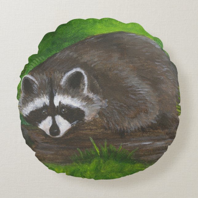 Raccoon Round Cushion (Front)