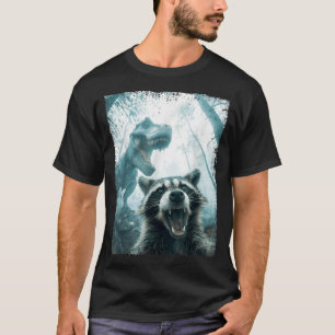 Raccoon Selfie With Tyrannosaurus T Rex Adventure T-Shirt