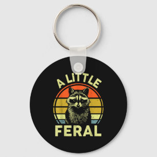 Raccoon-shirt A Little Feral Funny Raccoon  Key Ring