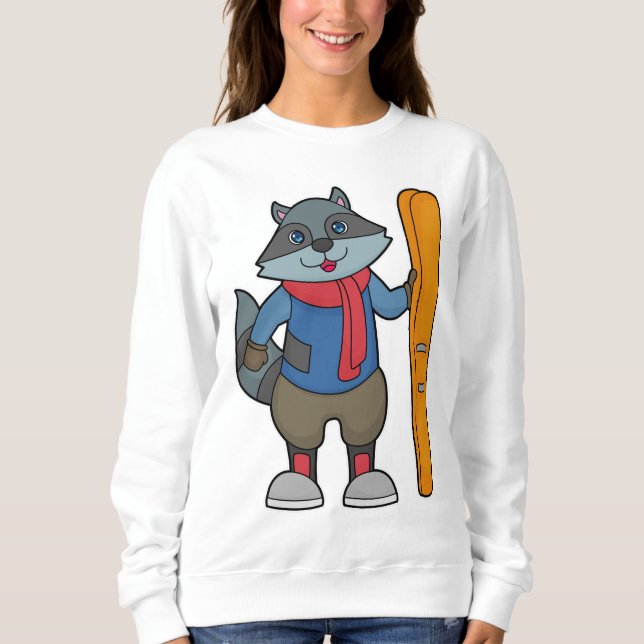 Raccoon Skier Ski Sweatshirt (Front)