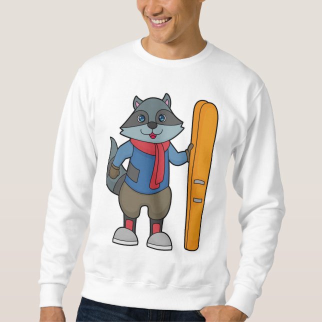 Raccoon Skier Ski Sweatshirt (Front)