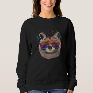 Raccoon Sunglasses Trash Panda Party Animal Funny  Sweatshirt