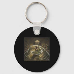 Raccoon Surfing Crocodile Funny Sewer Animal Wave  Key Ring