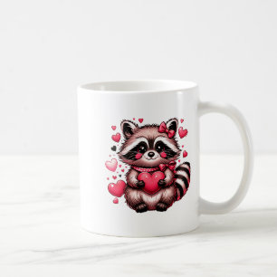Raccoon Valentine Hearts Coffee Mug