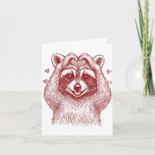 Raccoon Valentines Day Funny Feral Raccoon Love He Card