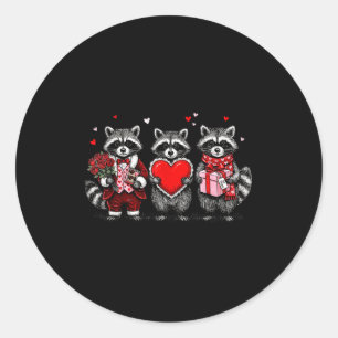 Raccoon Valentines Day Funny Feral Raccoon Love He Classic Round Sticker