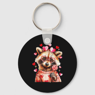 Raccoon Valentines Day Funny Feral Raccoon Love He Key Ring