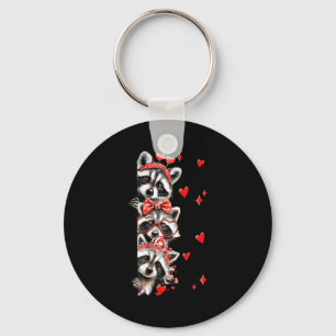 Raccoon Valentines Day Funny Feral Raccoon Love He Key Ring